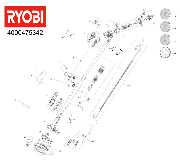 RYOBI R18TPS CORDLESS TELESCOPIC POWER SCRUBBER