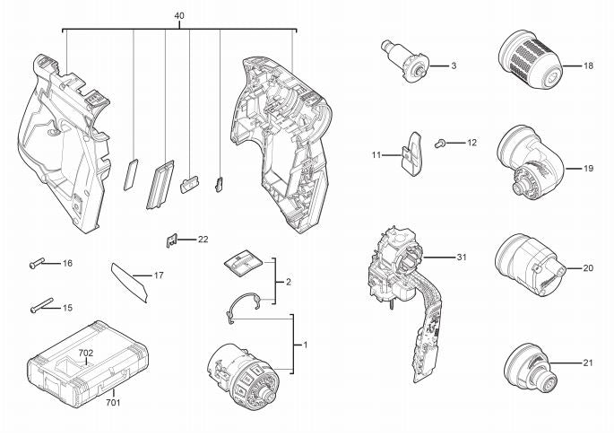 Milwaukee cordless drill discount parts