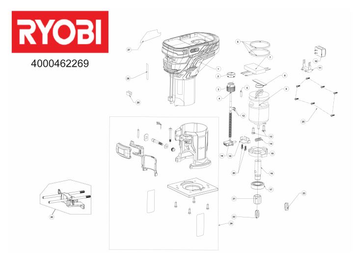 RYOBI R18TR CORDLESS TRIM ROUTER - Genuine RYOBI Replacement Spare ...